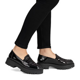 Rieker 47550 Gitta Loafer (Women) - Schwarz/Schwarz Weiss Dress-Casual - Loafers - The Heel Shoe Fitters