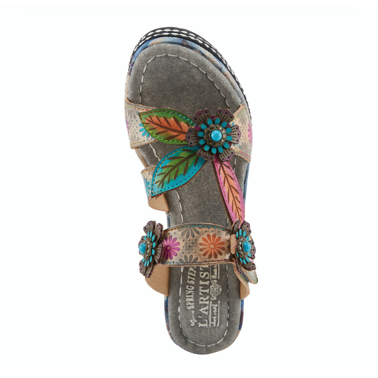 L'Artiste Coastal Wedge Sandal (Women) - Navy Multi Sandals - Heel/Wedge - The Heel Shoe Fitters