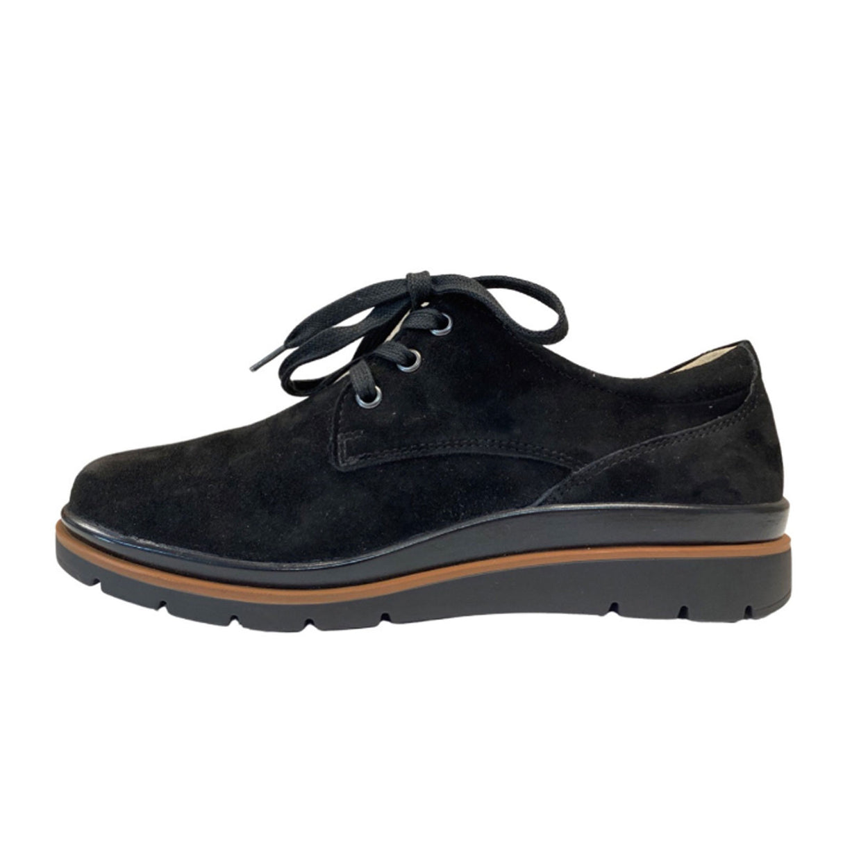 Fidelio Multistretch Harlow Lace Up (Women) - Black Nubuck Dress-Casual - Lace Ups - The Heel Shoe Fitters