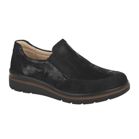 Fidelio Namir Slip On (Women) - Black Lisa Nubuck Dress-Casual - Slip On - The Heel Shoe Fitters
