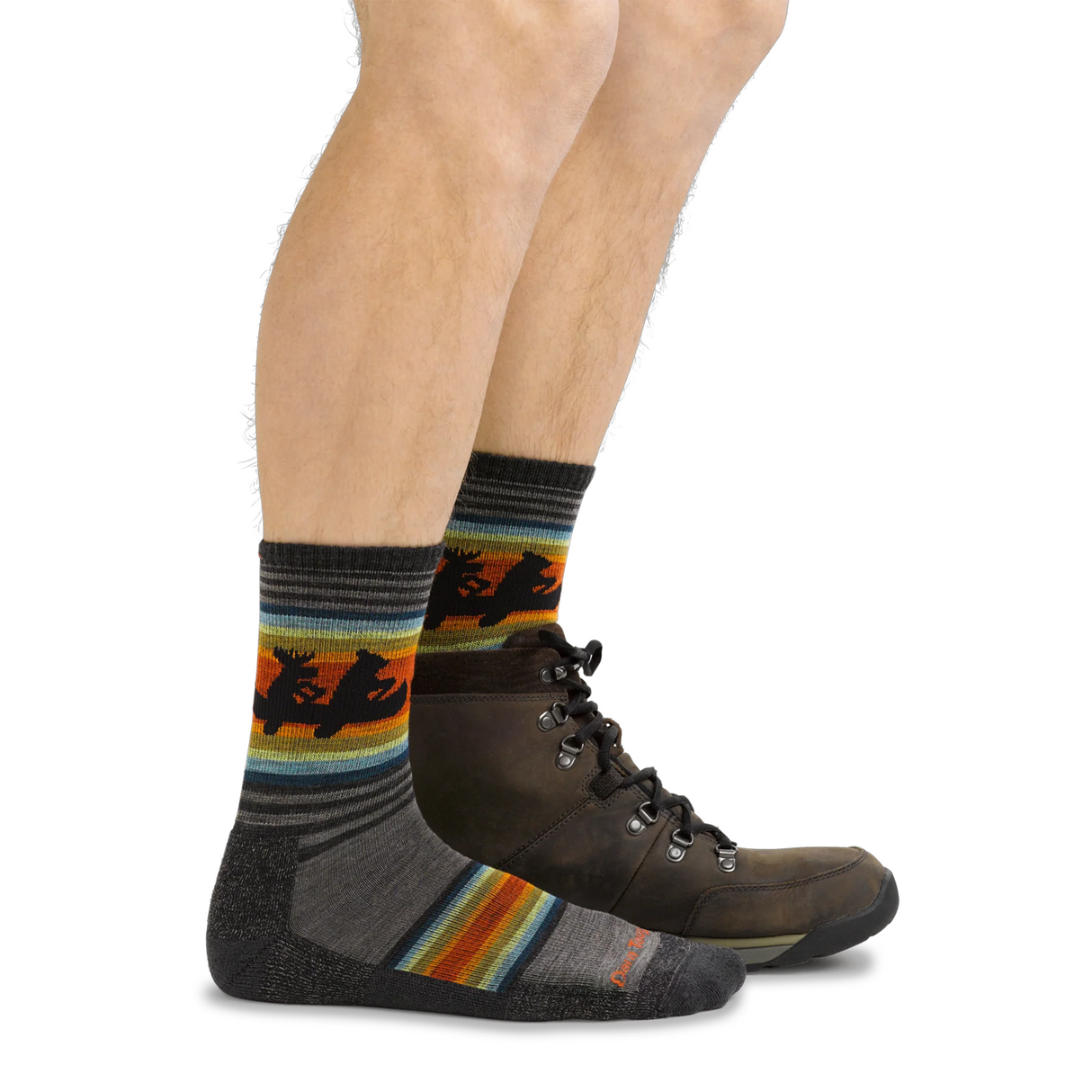 Darn Tough Willoughby Lightweight Micro Crew Sock with Cushion (Men) - Taupe Accessories - Socks - Performance - The Heel Shoe Fitters