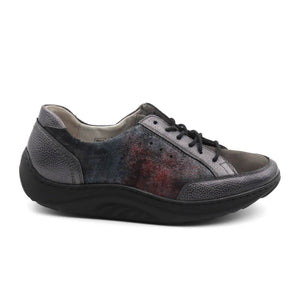 Waldlaufer Beatrice 502027 Lace Up (Women) - Dark Grey Combi Dress-Casual - Lace Ups - The Heel Shoe Fitters