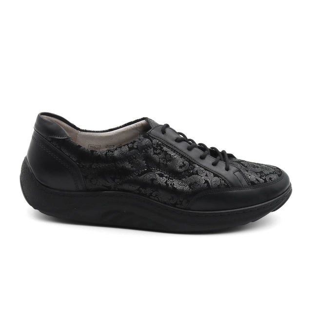 Waldlaufer Beatrice 502027 Lace Up (Women) - Black Floral Dress-Casual - Lace Ups - The Heel Shoe Fitters