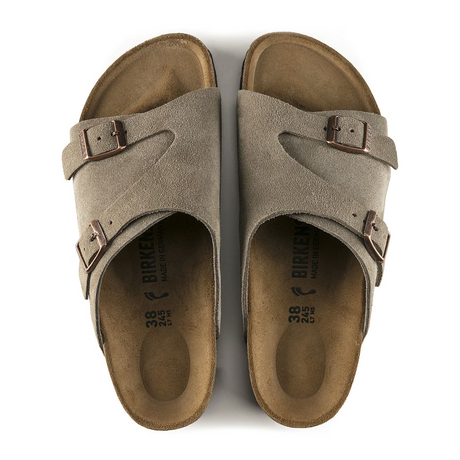 Birkenstock Zurich Narrow Slide Sandal (Women) - Taupe Suede Sandal - Slide - The Heel Shoe Fitters