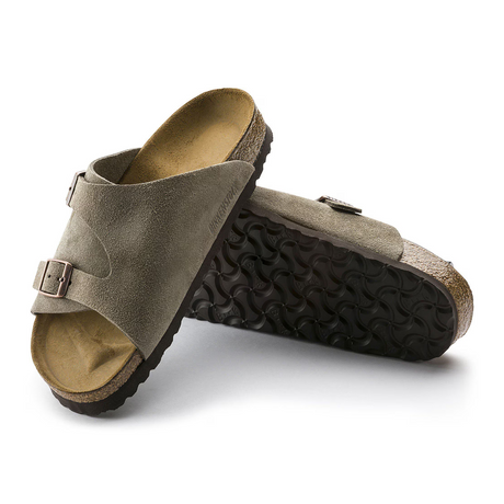 Birkenstock Zurich Narrow Slide Sandal (Women) - Taupe Suede Sandal - Slide - The Heel Shoe Fitters