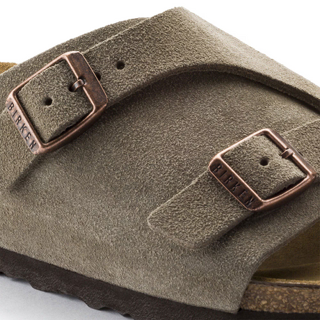 Birkenstock Zurich Narrow Slide Sandal (Women) - Taupe Suede Sandal - Slide - The Heel Shoe Fitters