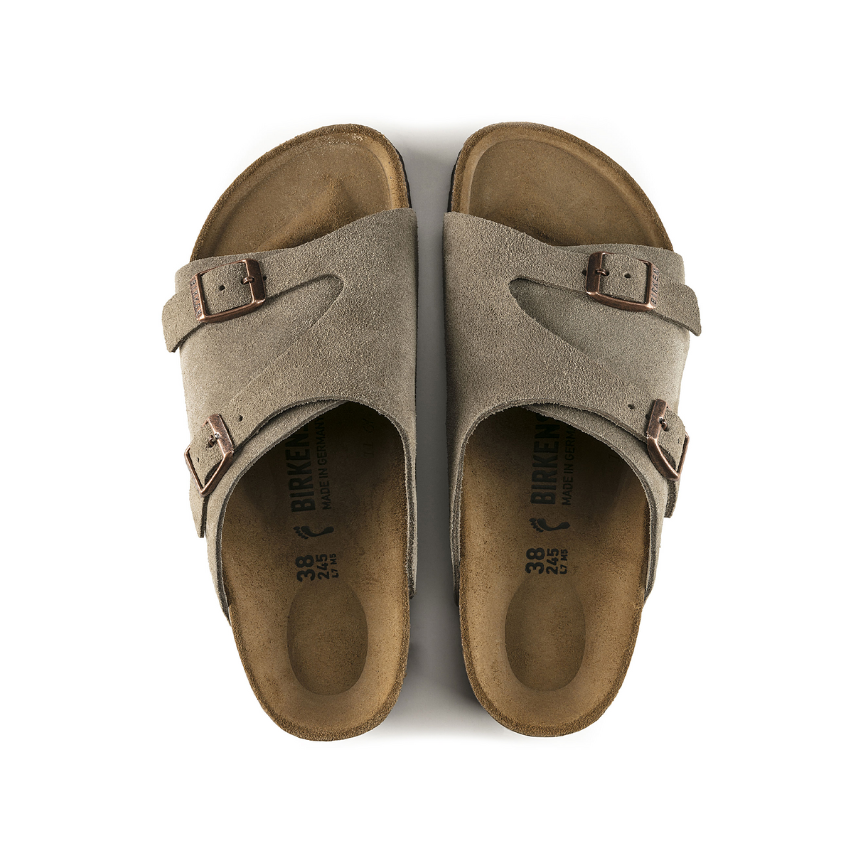 Birkenstock Zurich Narrow Slide Sandal (Women) - Taupe Suede Sandals - Slide - The Heel Shoe Fitters