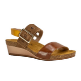 Naot Dynasty Wedge Sandal (Women) - Maple Brown/Antique Brown/Marigold Sandal - Heel/Wedge - The Heel Shoe Fitters