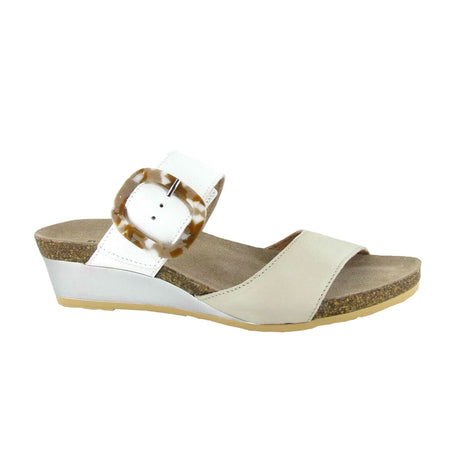 Naot Kingdom Wedge Sandal (Women) - Soft Ivory Leather/Soft White Leather Sandals - Heel/Wedge - The Heel Shoe Fitters