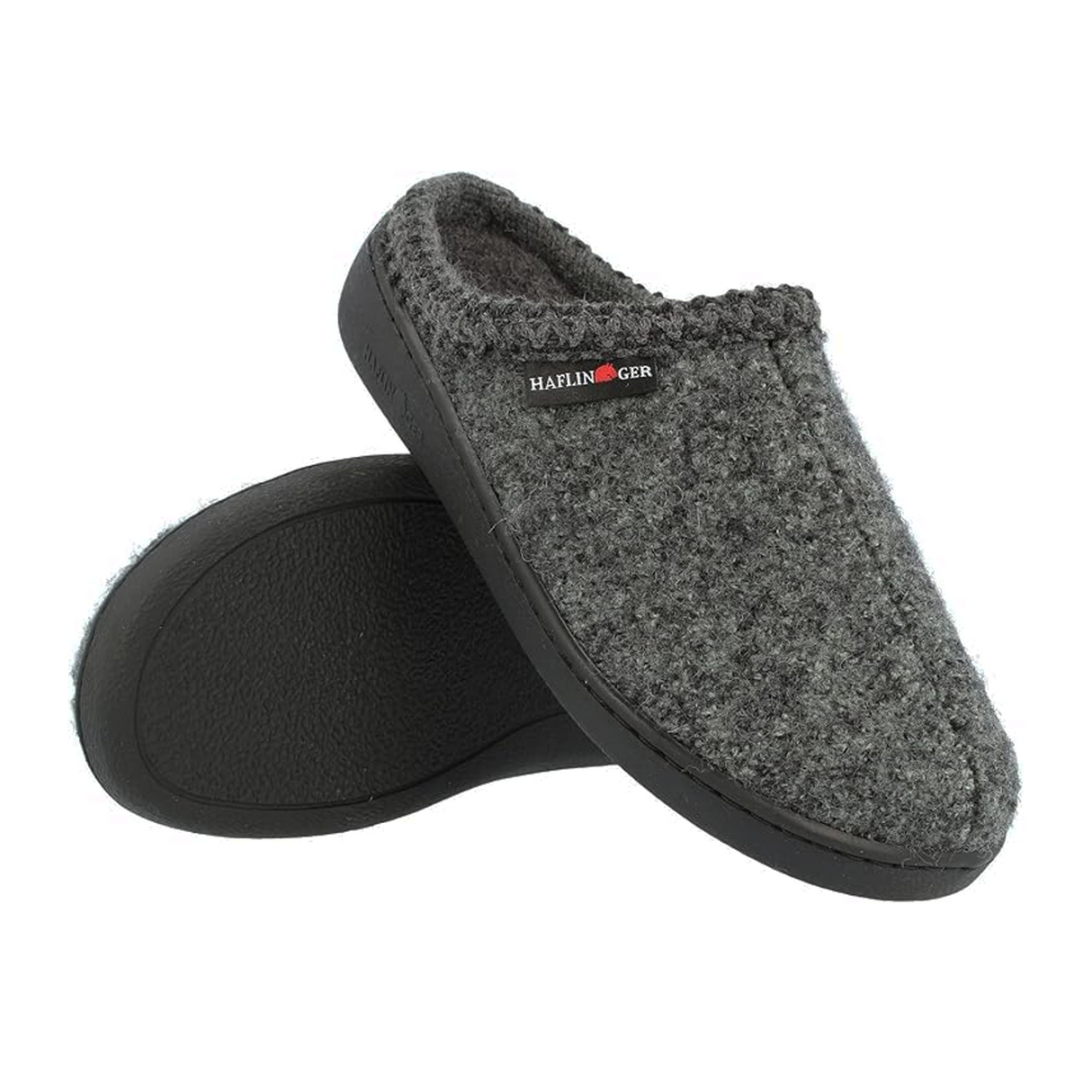 Haflinger AT Hardsole Slipper (Unisex) - Grey Speckle Dress-Casual - Slipper - The Heel Shoe Fitters