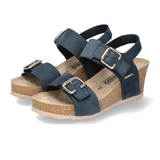 Mephisto Lissandra Wedge Sandal (Women) - Navy Sandalbuck