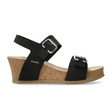 Mephisto Lissandra Wedge Sandal (Women) - Black Sandalbuck Sandal - Heel/Wedge - The Heel Shoe Fitters