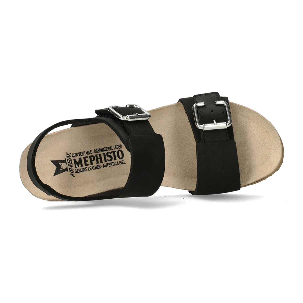 Mephisto Lissandra Wedge Sandal (Women) - Black Sandalbuck Sandal - Heel/Wedge - The Heel Shoe Fitters