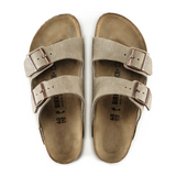 Birkenstock Arizona Narrow Slide Sandal (Unisex) - Taupe Suede Sandals - Slide - The Heel Shoe Fitters