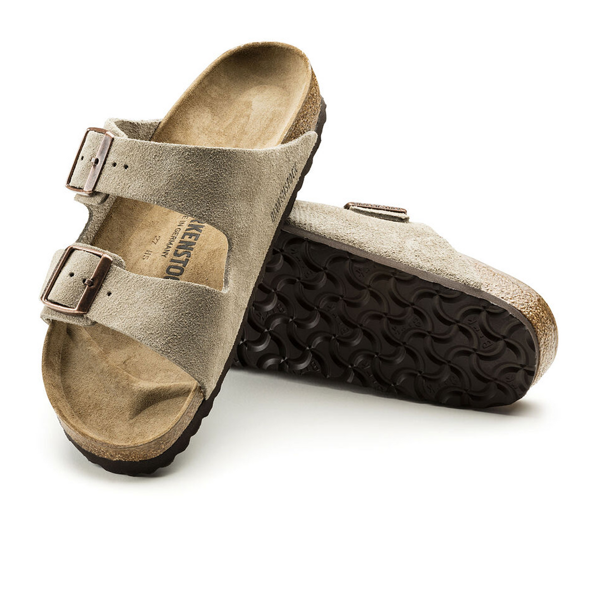 Birkenstock Arizona Narrow Slide Sandal (Unisex) - Taupe Suede Sandals - Slide - The Heel Shoe Fitters