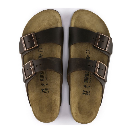 Birkenstock Arizona Slide Sandal (Unisex) - Habana Oiled Leather Sandals - Slide - The Heel Shoe Fitters