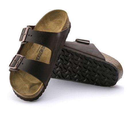 Birkenstock Arizona Narrow Slide Sandal (Unisex) - Habana Oiled Leather Sandals - Slide - The Heel Shoe Fitters