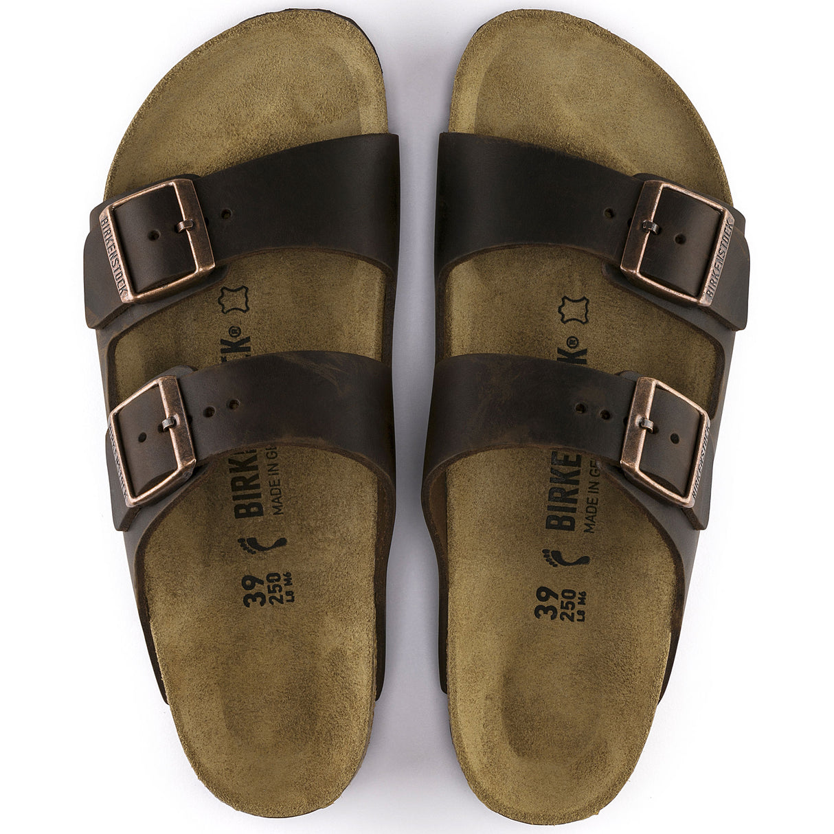Birkenstock Arizona (Unisex) - Habana Oiled Leather Sandals - Slide - The Heel Shoe Fitters