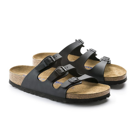 Birkenstock Florida Soft Footbed Slide Sandal (Women) - Black Birko-Flor Sandals - Slide - The Heel Shoe Fitters