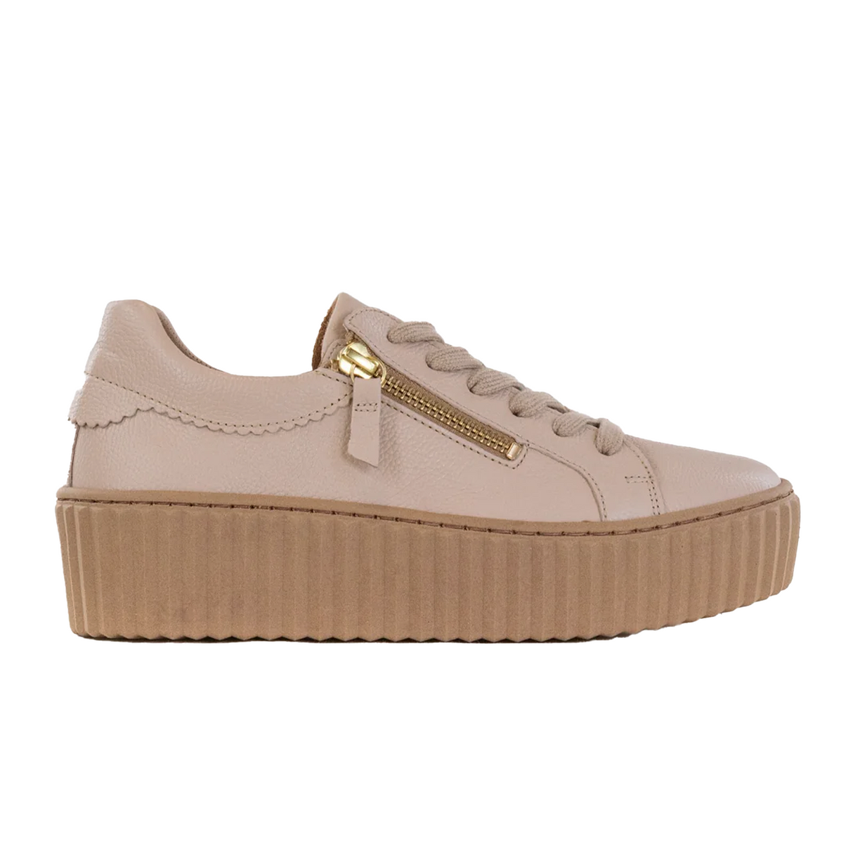 Gabor 200 Double Zip Platform Sneaker (Women) - Cervo/Sand Athletic - Casual - Lace Up - The Heel Shoe Fitters