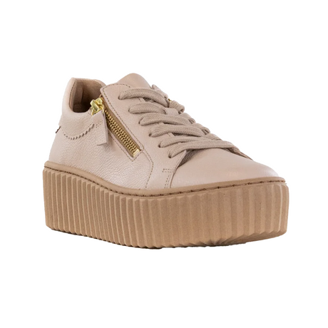 Gabor 200 Double Zip Platform Sneaker (Women) - Cervo/Sand Athletic - Casual - Lace Up - The Heel Shoe Fitters