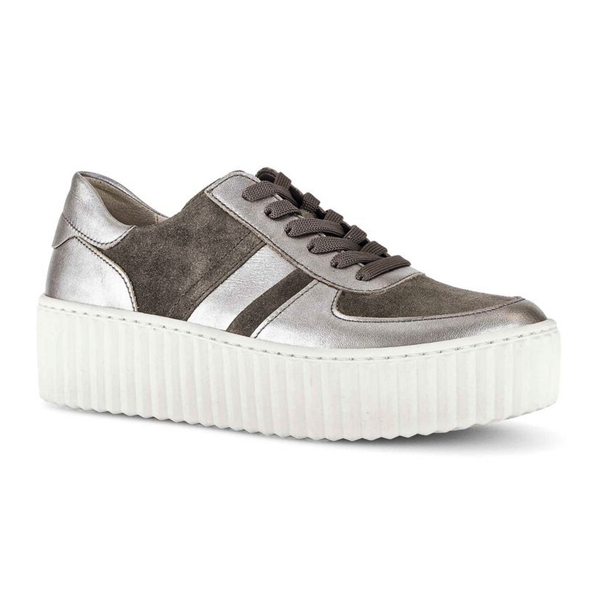 Gabor 203 Vesta Sneaker (Women) - Iron Dreamvelour Athletic - Casual - Lace Up - The Heel Shoe Fitters