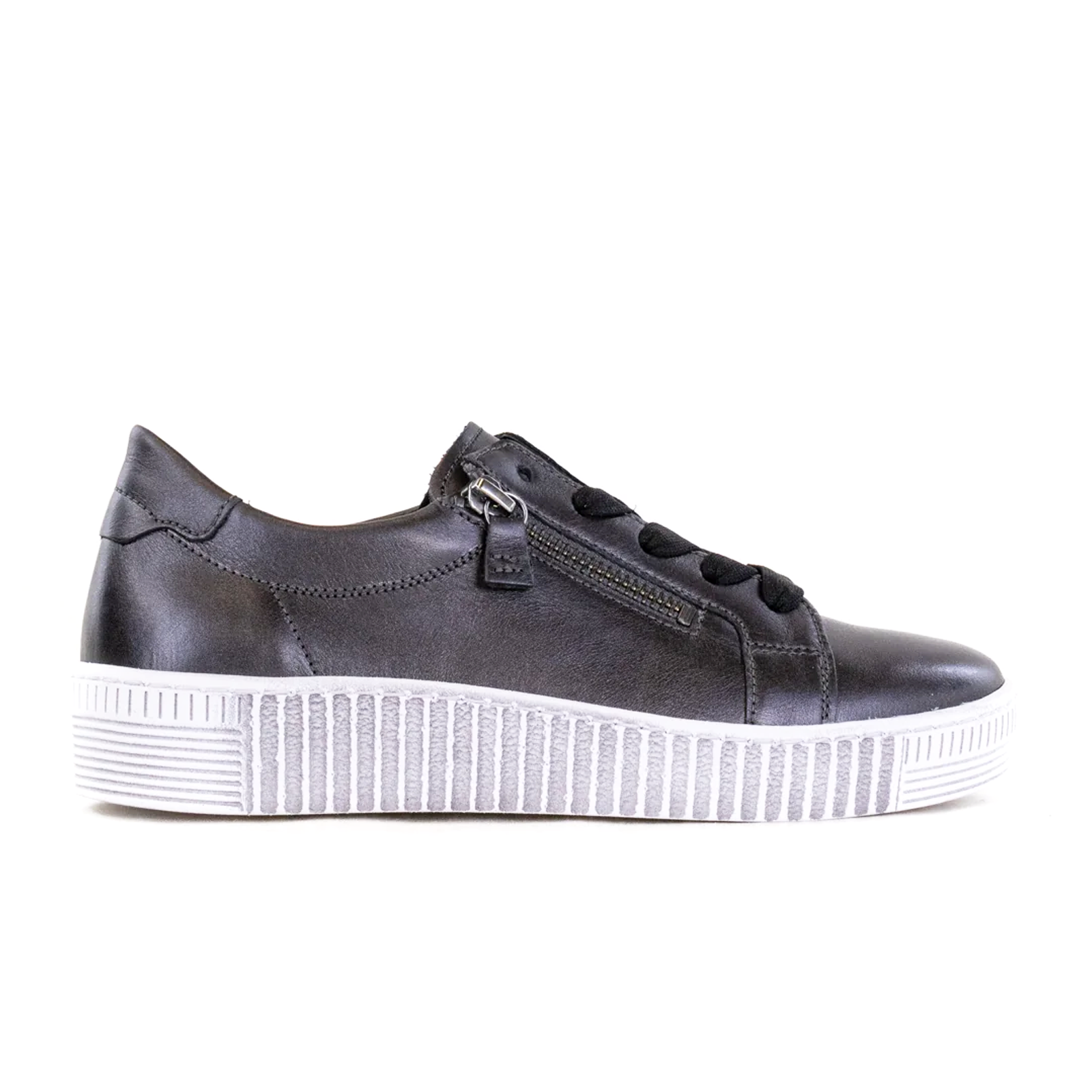 アトリエgg ボーダー　2 Gabor 334 Double Zip Sneaker (Women) - Anthracite Leather – The