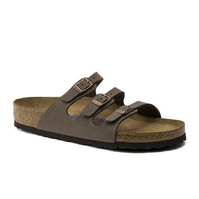 Birkenstock Florida Soft Footbed Slide Sandal (Women) - Mocha Birkibuc Sandals - Slide - The Heel Shoe Fitters