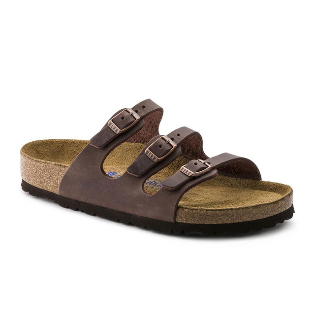 Birkenstock Florida Soft Footbed Slide Sandal (Women) - Habana Oiled Leather Sandals - Slide - The Heel Shoe Fitters