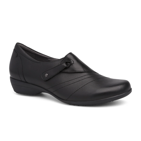 Dansko Franny Slip On (Women) - Black Milled Nappa Dress-Casual - Monk Straps - The Heel Shoe Fitters