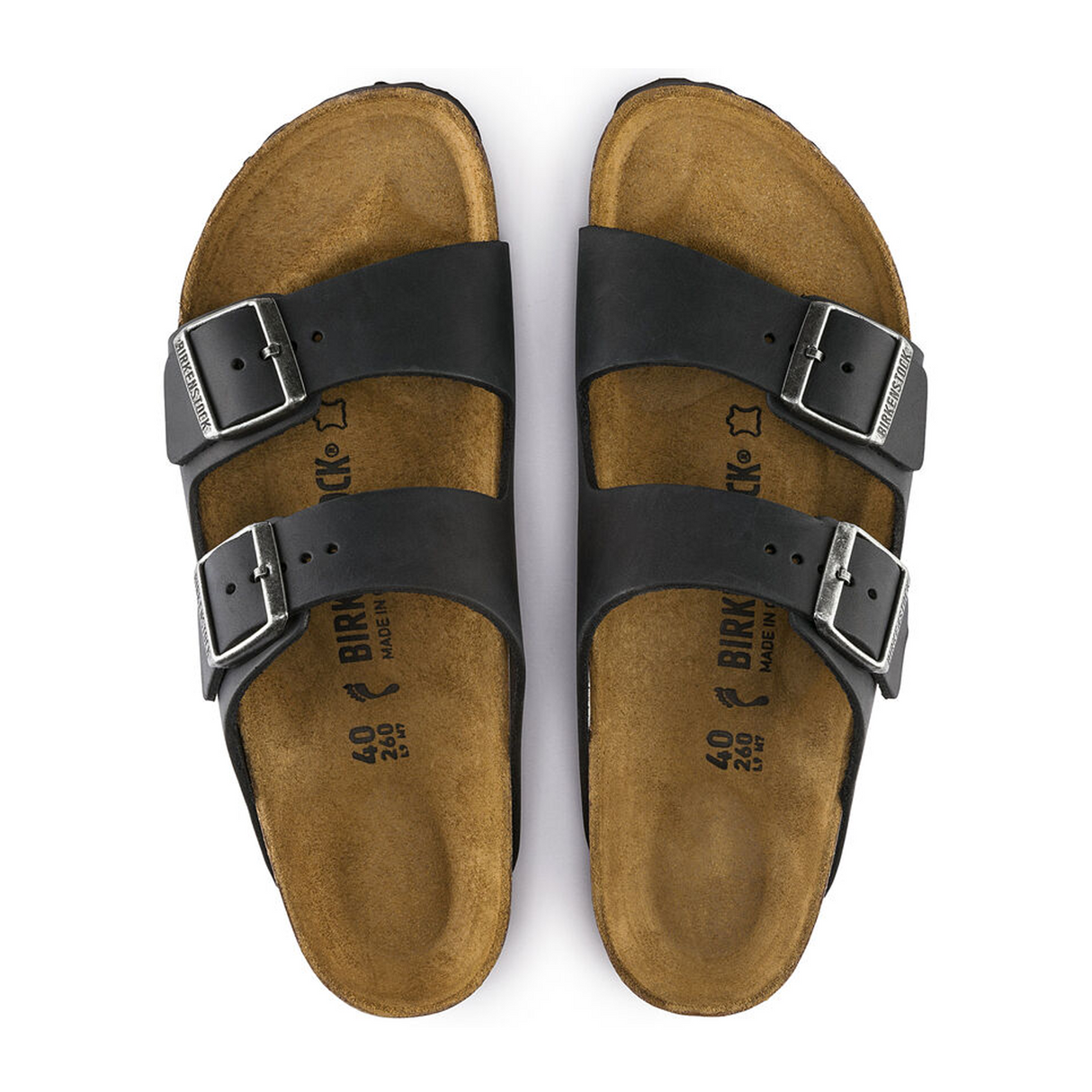 Birkenstock Arizona Slide Sandal (Unisex) - Black Oiled Leather Sandals - Slide - The Heel Shoe Fitters