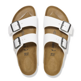 Birkenstock Arizona Slide Sandal (Unisex) - White Birko-Flor Sandal - Slide - The Heel Shoe Fitters
