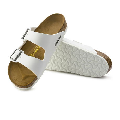 Birkenstock Arizona Slide Sandal (Unisex) - White Birko-Flor Sandals - Slide - The Heel Shoe Fitters