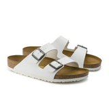 Birkenstock Arizona Slide Sandal (Unisex) - White Birko-Flor Sandals - Slide - The Heel Shoe Fitters