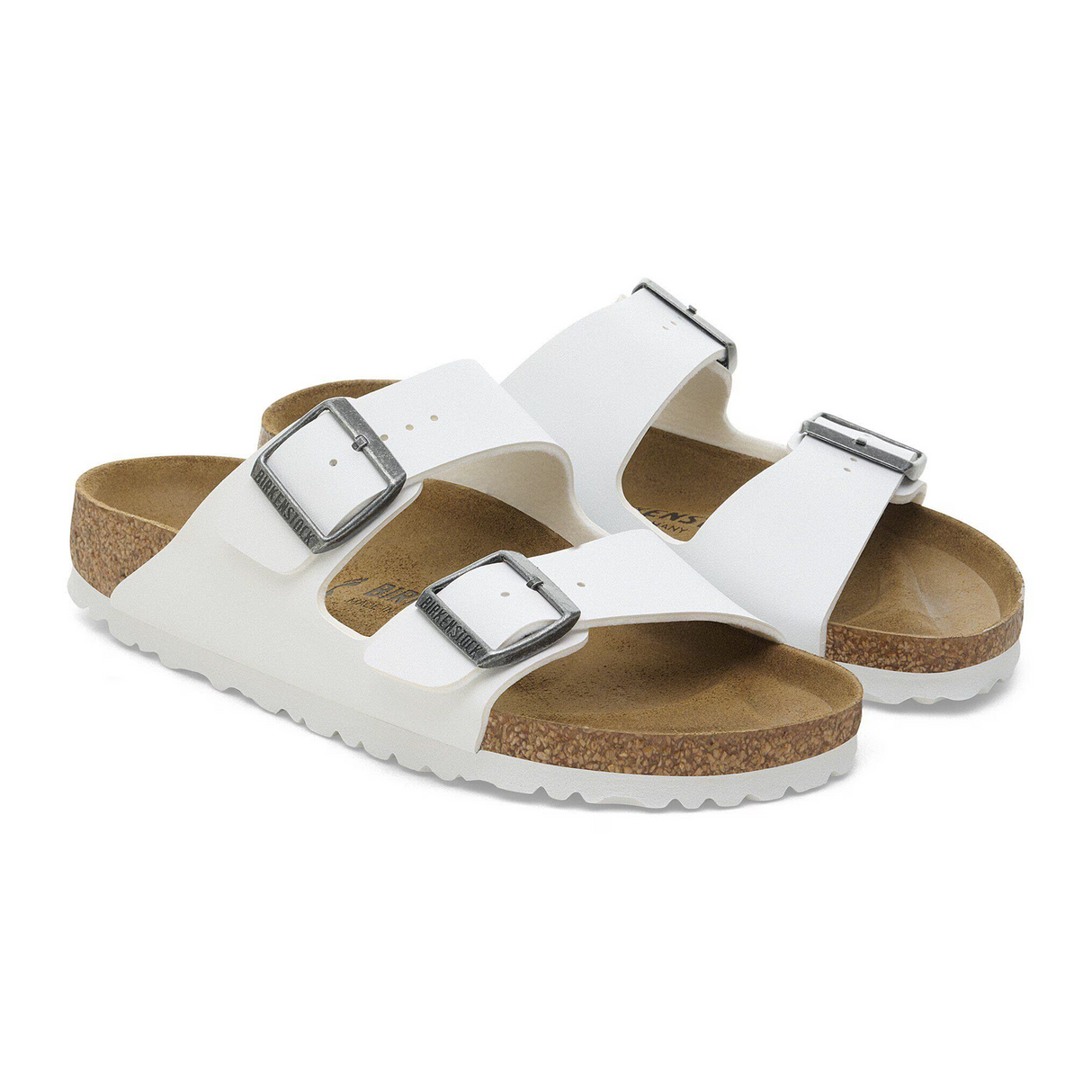 Birkenstock Arizona Slide Sandal (Unisex) - White Birko-Flor Sandal - Slide - The Heel Shoe Fitters