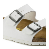 Birkenstock Arizona Slide Sandal (Unisex) - White Birko-Flor Sandals - Slide - The Heel Shoe Fitters