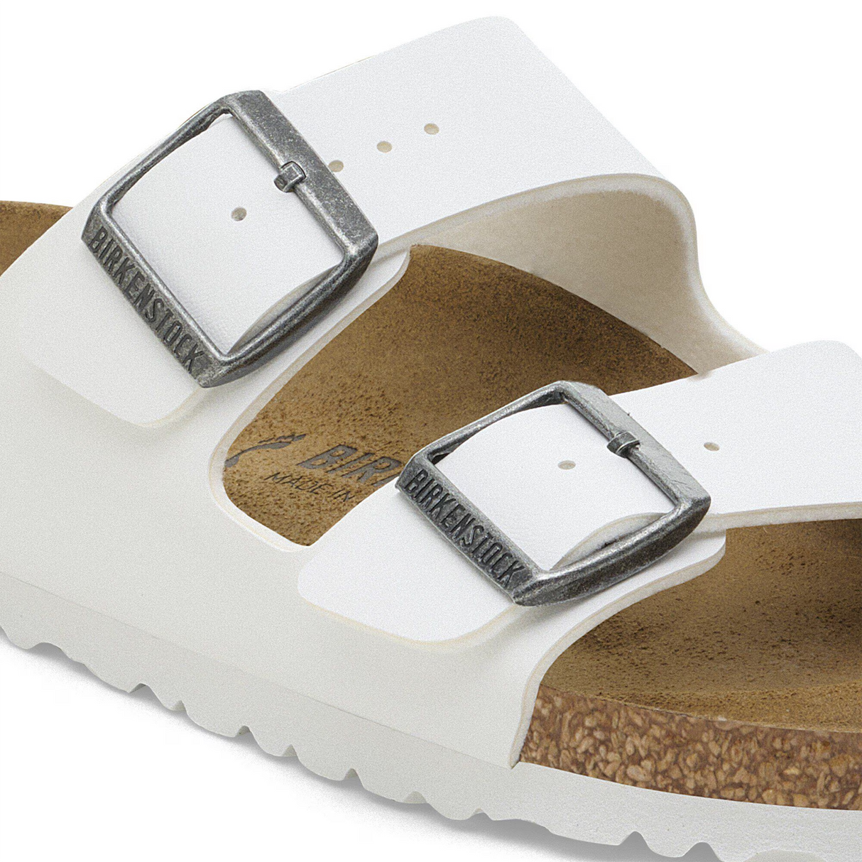Birkenstock Arizona Slide Sandal (Unisex) - White Birko-Flor Sandal - Slide - The Heel Shoe Fitters