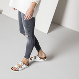 Birkenstock Arizona Slide Sandal (Unisex) - White Birko-Flor Sandals - Slide - The Heel Shoe Fitters