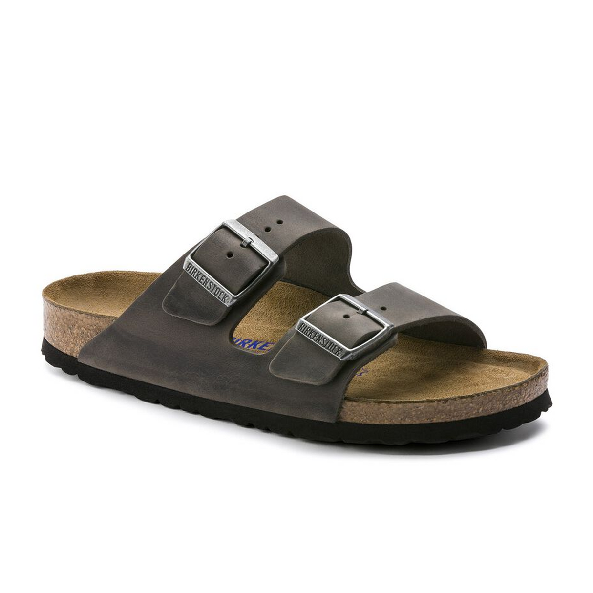 Birkenstock Arizona Soft Footbed Slide Sandal (Unisex) - Iron Oiled Leather Sandals - Slide - The Heel Shoe Fitters