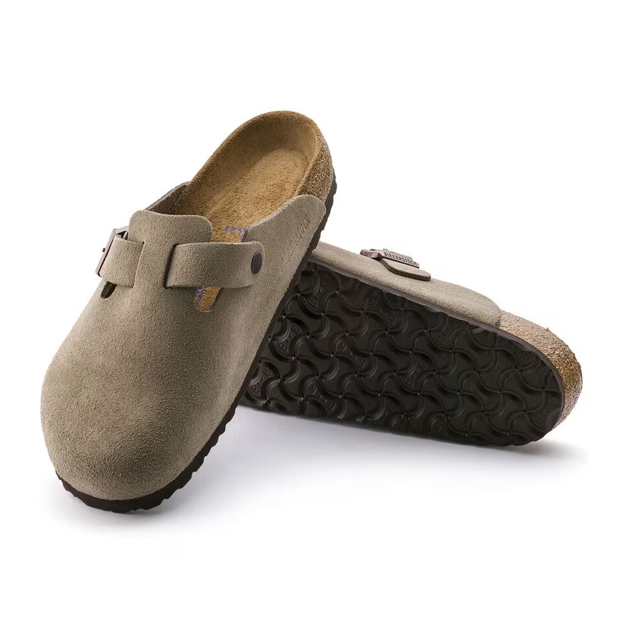 Birkenstock Boston Soft Footbed Clog (Unisex) - Taupe Suede Dress-Casual - Clogs & Mules - The Heel Shoe Fitters