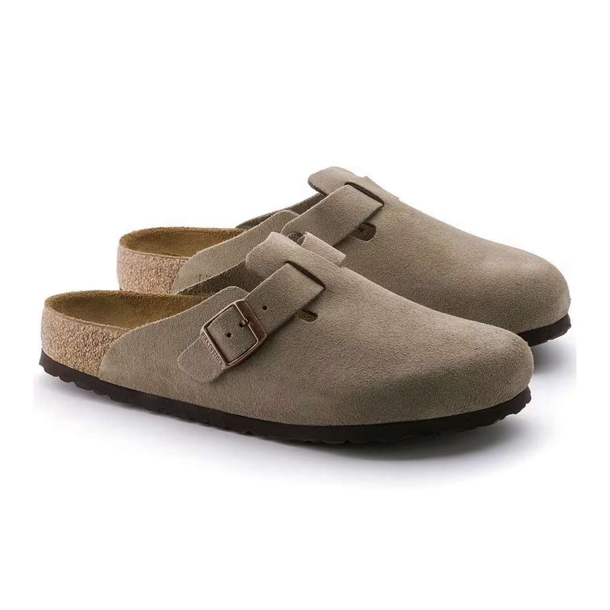 Birkenstock Boston Soft Footbed Clog (Unisex) - Taupe Suede Dress-Casual - Clogs & Mules - The Heel Shoe Fitters