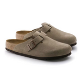 Birkenstock Boston Soft Footbed Clog (Unisex) - Taupe Suede Dress-Casual - Clogs & Mules - The Heel Shoe Fitters
