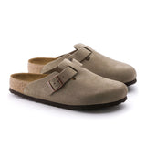 Birkenstock Boston Soft Footbed Narrow Clog (Unisex) - Taupe Suede Dress-Casual - Clogs & Mules - The Heel Shoe Fitters