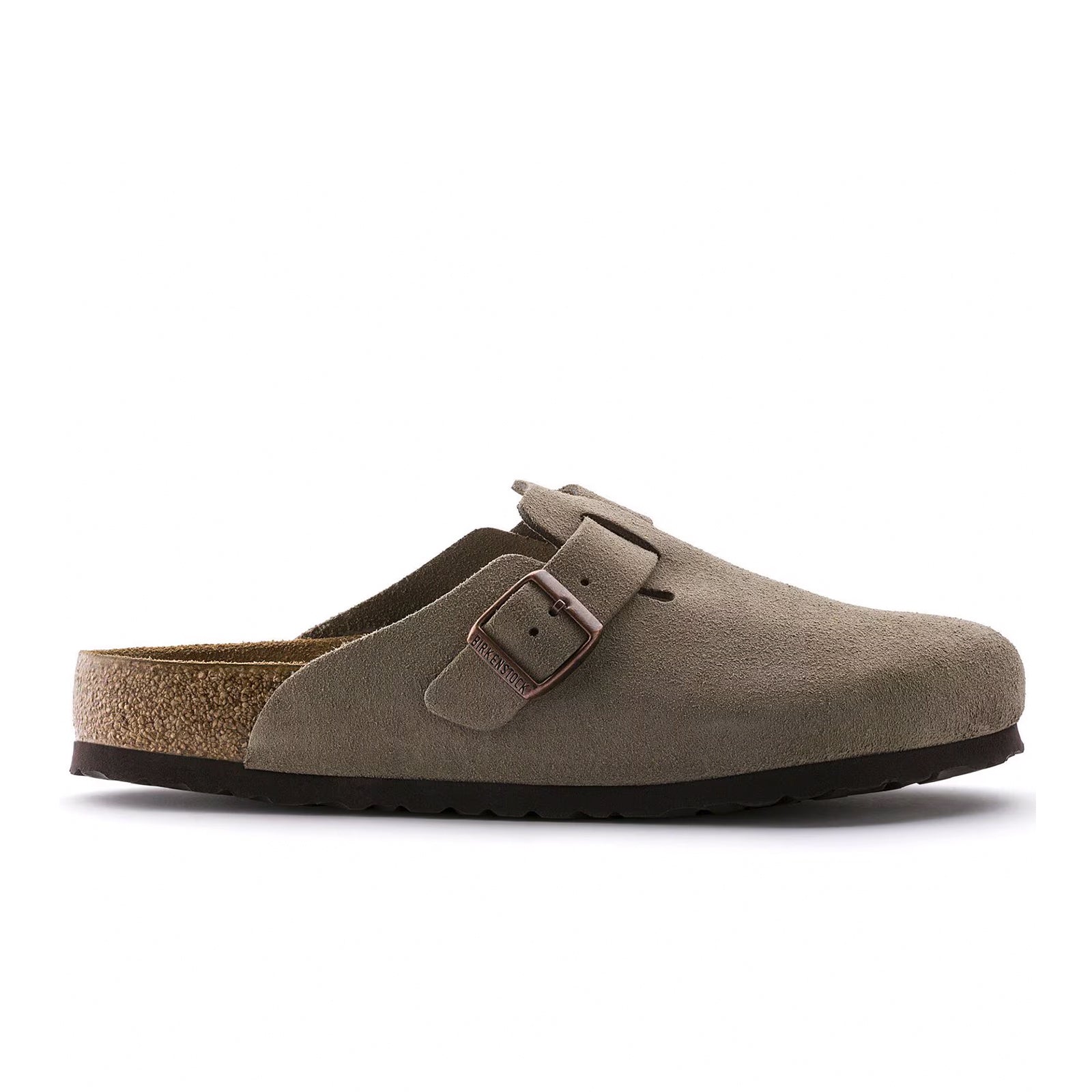 Birkenstock Boston Soft Footbed Narrow Clog (Unisex) - Taupe Suede