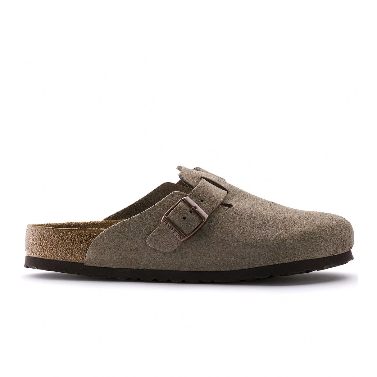 Birkenstock Boston Soft Footbed Narrow Clog (Unisex) - Taupe Suede Dress-Casual - Clogs & Mules - The Heel Shoe Fitters