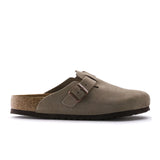 Birkenstock Boston Soft Footbed Narrow Clog (Unisex) - Taupe Suede Dress-Casual - Clogs & Mules - The Heel Shoe Fitters