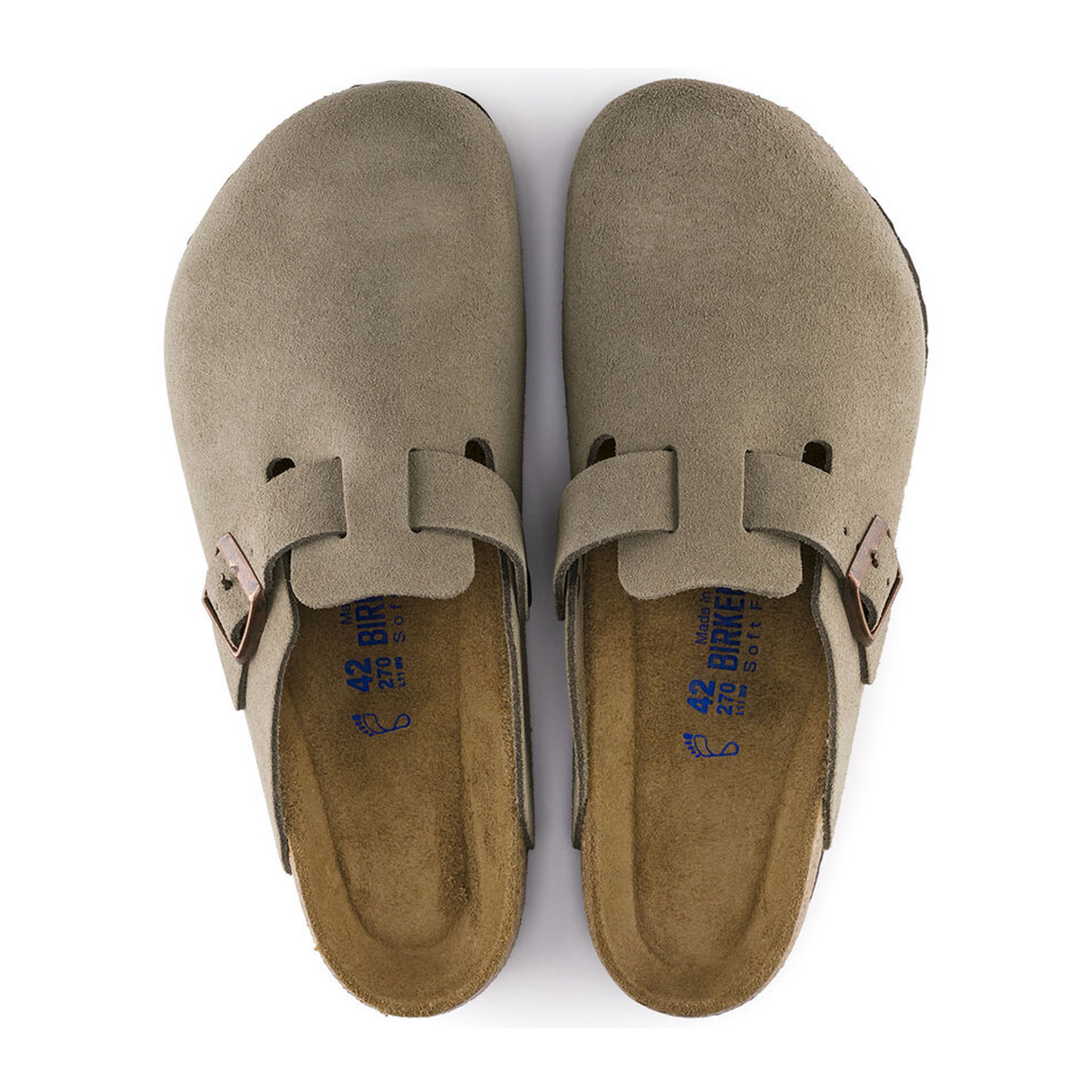 Birkenstock Boston Soft Footbed Clog (Unisex) - Taupe Suede Dress-Casual - Clogs & Mules - The Heel Shoe Fitters