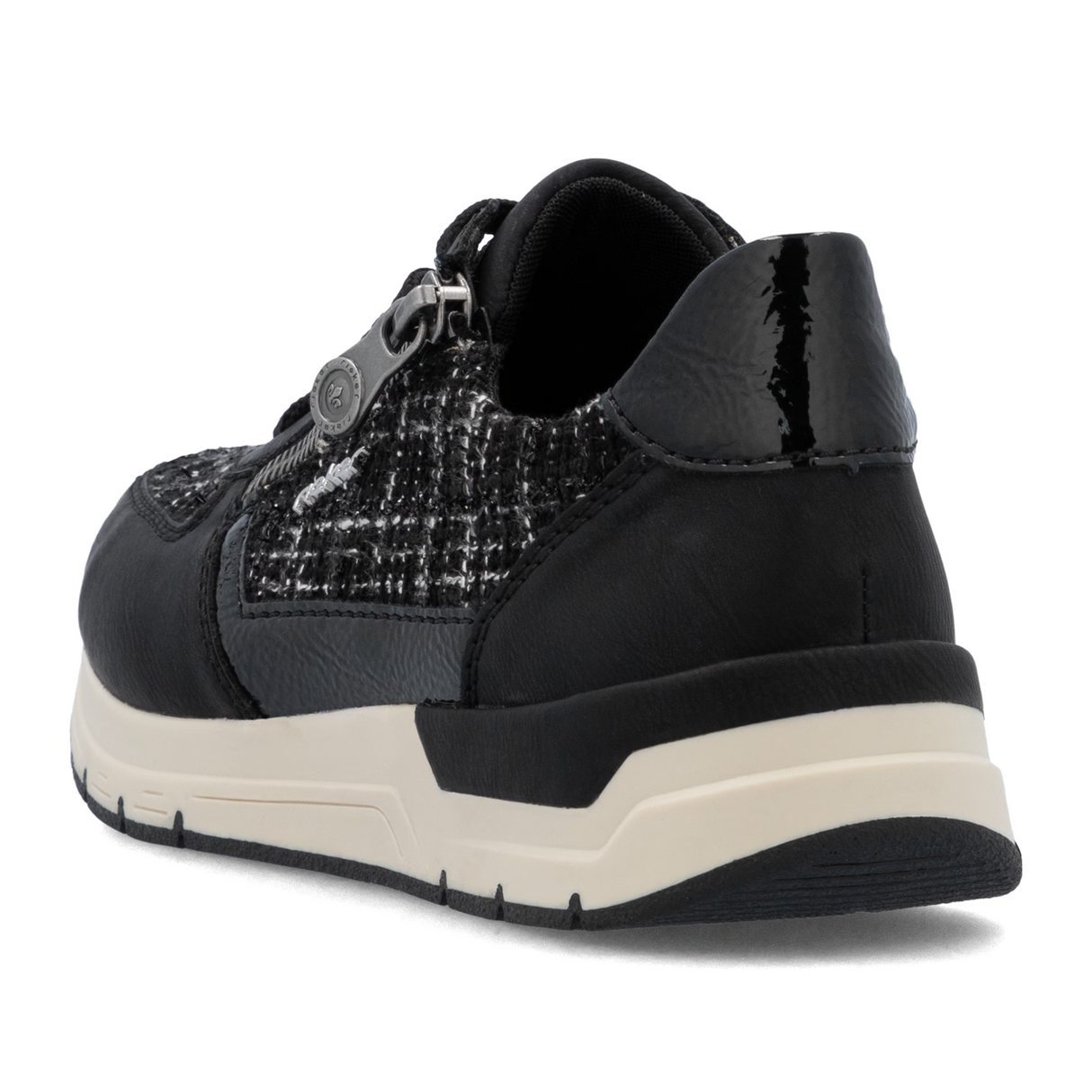 Rieker 58902 Destiny Sneaker (Women) - Schwarz/Schwarz Weiss Athletic - Casual - Lace Up - The Heel Shoe Fitters