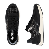 Rieker 58902 Destiny Sneaker (Women) - Schwarz/Schwarz Weiss Athletic - Casual - Lace Up - The Heel Shoe Fitters