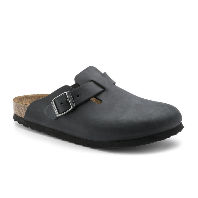 Birkenstock Boston Clog (Unisex) - Black Oiled Leather Dress-Casual - Clogs & Mules - The Heel Shoe Fitters